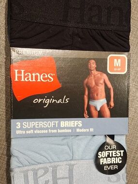 Hanes Men’s Briefs Pack - Black & Light Blue (3-Pack)